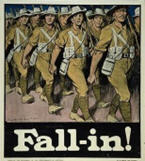 Australian WWI poster: Fall In!