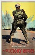 Canadian WWI general poster: Back Him Up! Buy Victory Bonds