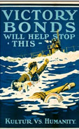 Canadian WWI general poster: Victory Bonds Will Help Stop This 