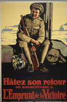 Canadian WWI general poster: Hâtez son retour en souscrivant...