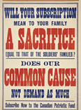 Canadian WWI general poster: Will Your Subscription Mean...