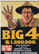Canadian WWI general poster: Big 4 $1.500.000. [sic] War Veterans 