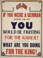 Canadian WWI recruiting poster: If You Were a German