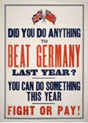 Canadian WWI recruiting poster: Did You Do Anything to Beat Germany...
