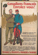 Canadian WWI recruiting poster: Canadiens-français Enrolez-vous!