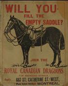 Canadian WWI recruiting poster: Will You Fill the Empty Saddle?
