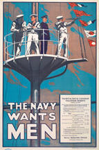 Canadian WWI recruiting poster: The Navy Wants Men