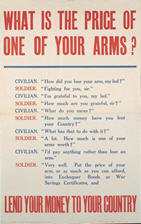 English WWI poster: What Is the Price of One of Your Arms?