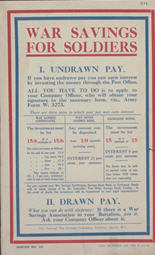 English WWI poster: War Savings for Soldiers