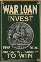 English WWI poster: War Loan/Invest Five Shillings