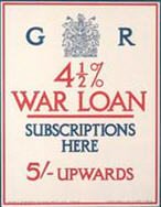 English WWI poster: G R 4½% War Loan Subscriptions