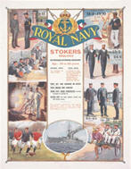 English WWI recruiting poster: Royal Navy Stokers Required