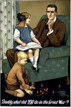 English WWI recruiting poster: Daddy, What Did You Do in the Great War? 