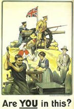 English WWI recruiting poster: Are You in This?