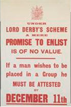 English WWI recruiting poster: Under Lord Derby's Scheme...