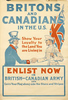 English WWI recruiting poster: Britons and Canadians