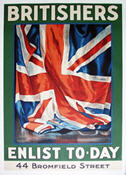 English WWI recruiting poster: Britishers/Enlist To-day