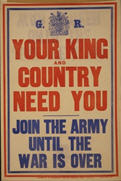 English WWI recruiting poster: Your King and Country Need You 