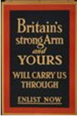English WWI recruiting poster: Britain's Strong Arm