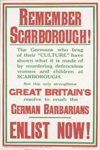 English WWI recruiting poster: Remember Scarborough!