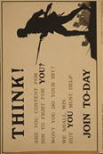 English WWI recruiting poster: Think!