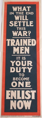 English WWI recruiting poster: What in the End Will Settle This War?