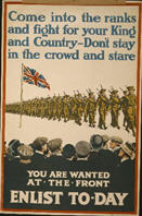 English WWI recruiting poster: Come into the Ranks