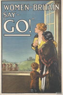 English WWI recruiting poster: Women of Britain Say Go!