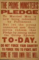English WWI recruiting poster: The Prime Minister's Pledge...