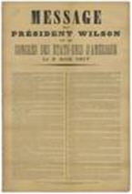 French WWI poster: Message du Président Wilson...