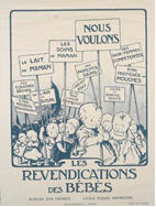 French WWI poster: Les revendications des bébés