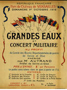 French WWI poster: Grandes eaux et concert militaire