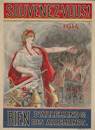 French WWI poster: Souvenez-vous! 1914 Rien d'Allemand!