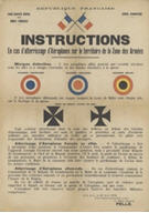 French WWI poster: Instructions en cas d'atterrissage d'aéroplanes...