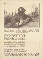 French WWI poster: Exposition/d'Œuvres des Élèves