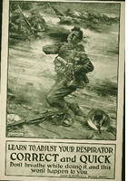 French WWI poster: Keep your head, Hold your breath... 