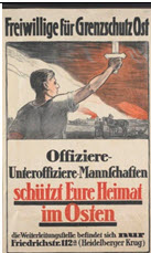 German WWI poster: Freiwillige für Grenzschutz Ost
