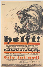 German WWI poster: Helft! Den braven Soldaten...
