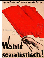 German WWI poster: Nationalratswahlen/ Wählt Sozialistisch!
