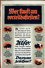 German WWI poster: Wer kauft am Vorteilhaftesten?