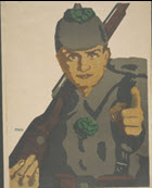 German WWI poster: Ich gehe hinaus an die Front!