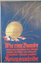 German WWI poster: Wie eine Bombe muss das Ergebnis der 8 Kriegs-anleihe dei Pläne des Feindes vernichten