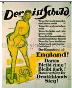 German WWI poster: Der ist schuld...