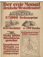 German WWI poster: Der erste Monat deutsche Westoffensive!
