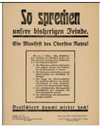German WWI poster: So sprechen unsere bisherigen Feinde