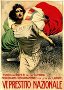 Italian WWI poster: Fuori dai roveti della Guerra