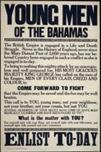 Jamaican WW1 poster: Young Men of the Bahamas