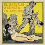 Philippines WW1 poster: El salvaje alemán en acción