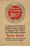 US WWI poster (general): America's Food Pledge