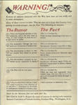 US WWI poster (general): Lie Warning! Rumor